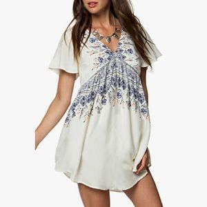 O'Neill Ivory Clovis Woven Floral Aztec Mini Dress